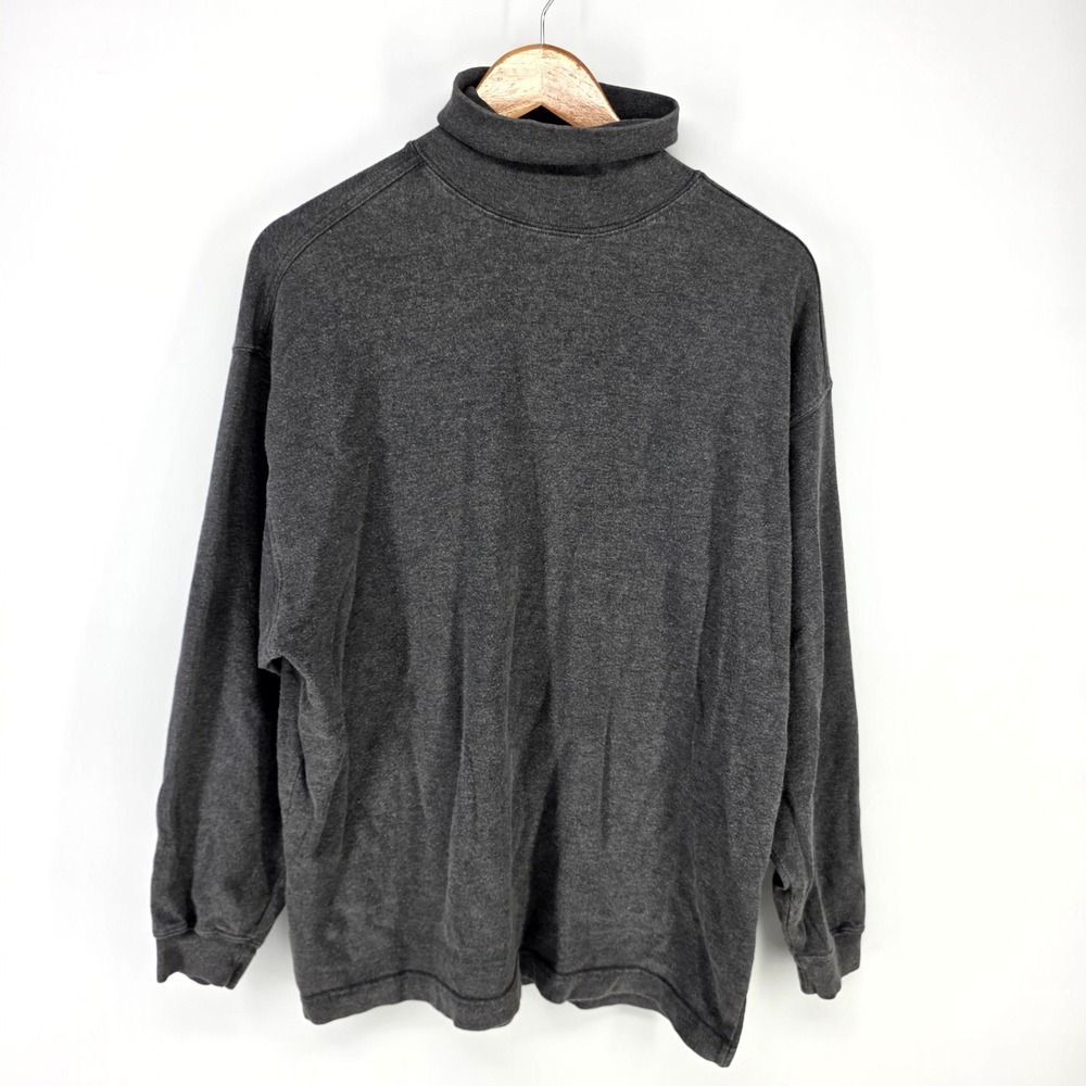 GAP Turtleneck Top Mens Small Charcoal Gray Long Sleeve Jersey Knit 8314